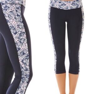 Lilly Pulitzer Luxletic weekender navy star crush crop pant leggings new small